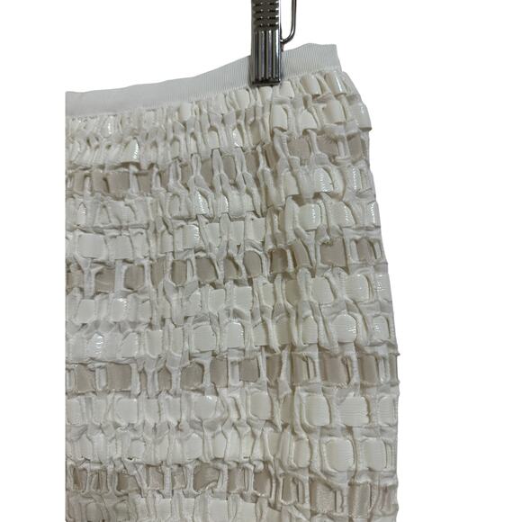 Sacai square lace white woven eyelet fit flare skirt size 2 NEW $1200 - Picture 2 of 9